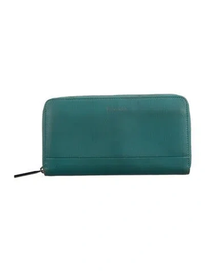 Pre-owned Tiffany & Co Leather Continental Wallet In Blue