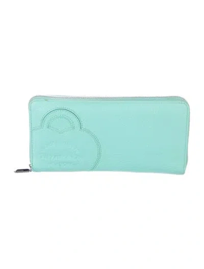 Pre-owned Tiffany & Co Leather Continental Wallet In Blue