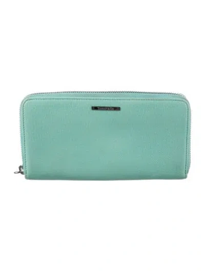 Pre-owned Tiffany & Co Leather Continental Wallet In Blue