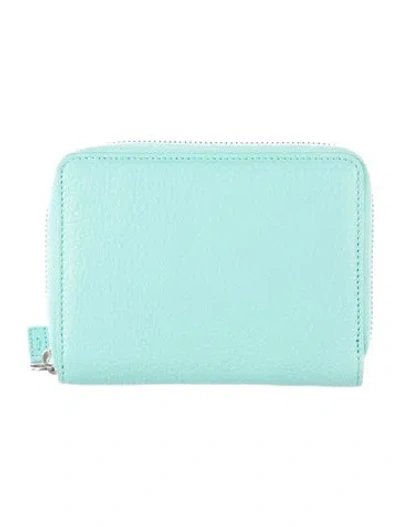 Pre-owned Tiffany & Co Leather Continental Wallet In Blue