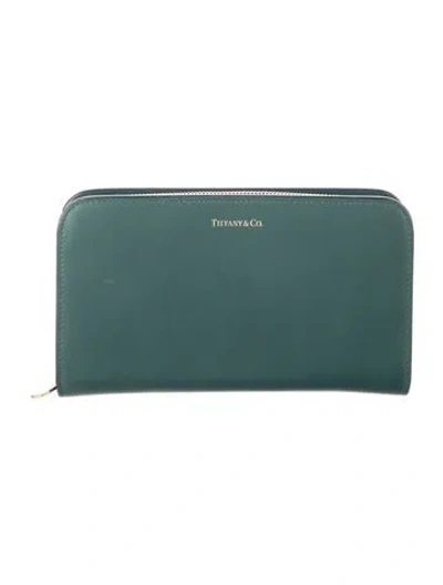 Pre-owned Tiffany & Co Leather Continental Wallet In Green