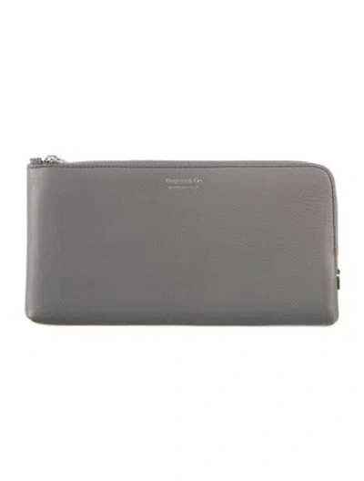 Pre-owned Tiffany & Co Leather Continental Wallet In Grey