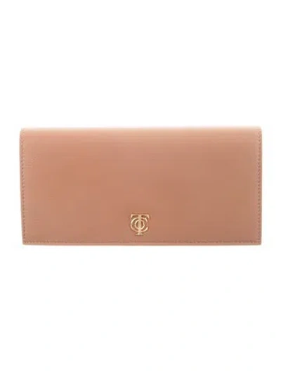 Pre-owned Tiffany & Co Leather Continental Wallet In Neutrals