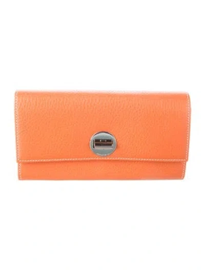Pre-owned Tiffany & Co Leather Continental Wallet In Orange