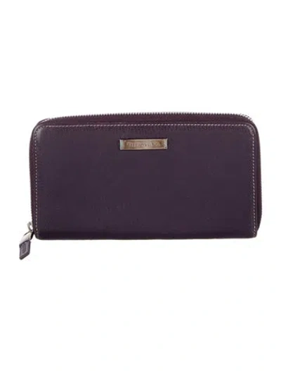 Pre-owned Tiffany & Co Leather Continental Wallet In Purple