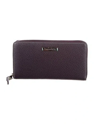 Pre-owned Tiffany & Co Leather Continental Wallet In Purple