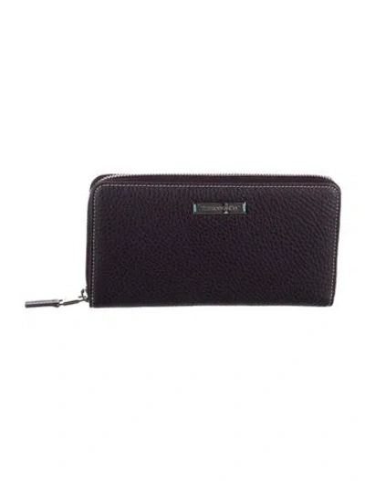 Pre-owned Tiffany & Co Leather Continental Wallet In Purple
