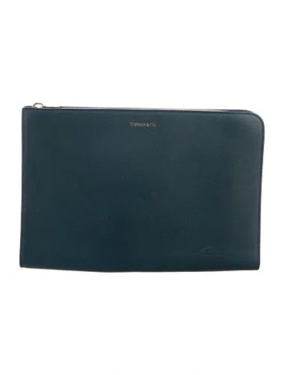Pre-owned Tiffany & Co Leather Document Holder In Blue