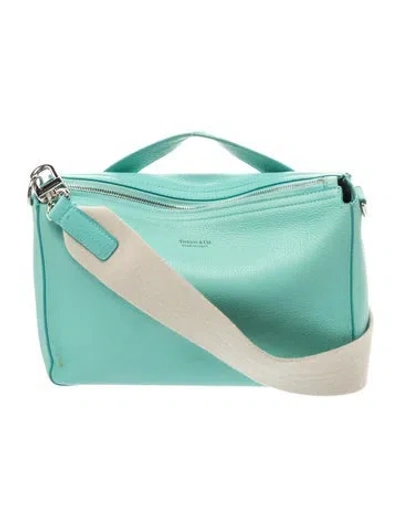 Pre-owned Tiffany & Co Leather Grained Leather Medium In Blue