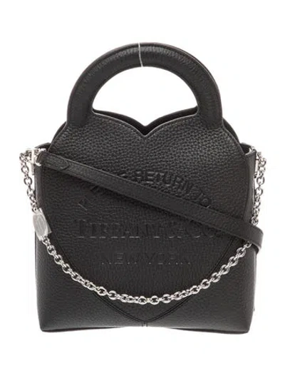 Pre-owned Tiffany & Co Leather Iffany & Co. Return To Tiffany Mini In Black