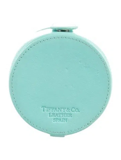 Pre-owned Tiffany & Co Leather Jewelry Mini Jewelry Pouch In Blue