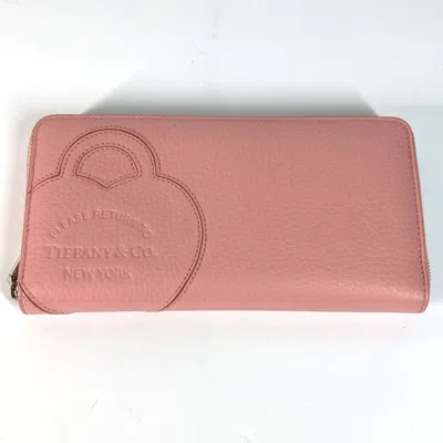 Pre-owned Tiffany & Co Leather Long Wallet (bi-fold) () In Pink