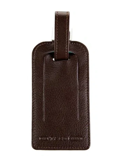 Pre-owned Tiffany & Co Leather Luggage Tag In Brown