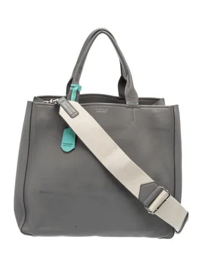 Pre-owned Tiffany & Co Leather Messenger Bag In Gray