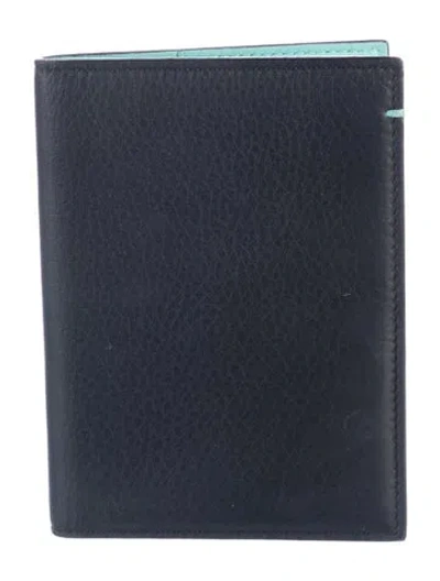 Pre-owned Tiffany & Co Leather Passport Holder In Black
