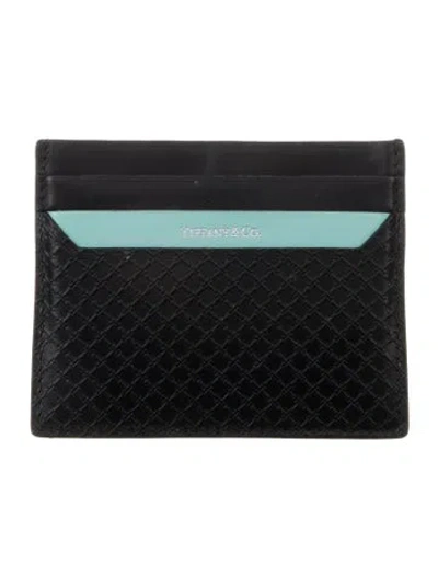 Pre-owned Tiffany & Co Leather Patterned Card Holder In Black