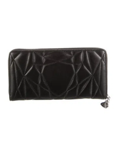 Pre-owned Tiffany & Co Leather Patterned Continental Wallet In Black