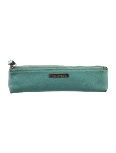 Pre-owned Tiffany & Co Leather Pencil Case In Blue