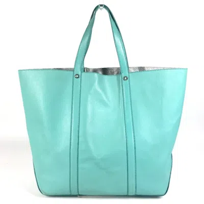 Pre-owned Tiffany & Co Leather Pouch Shoulder Bag Tote Bag () In Blue