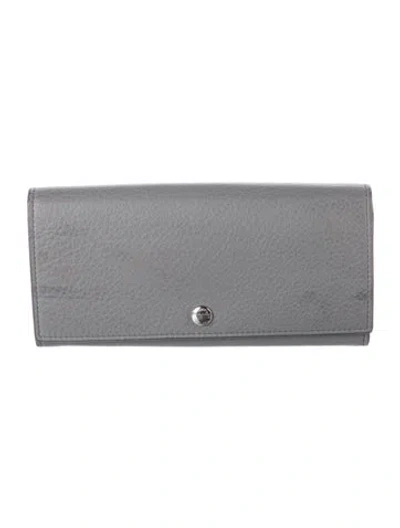 Pre-owned Tiffany & Co Leather Printed Continental Wallet In Gray