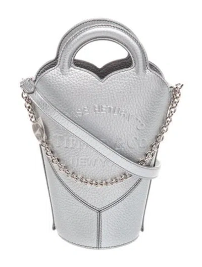 Pre-owned Tiffany & Co Leather Return To Tiffany Bucket Bag Mini In Silver