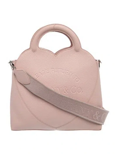 Pre-owned Tiffany & Co Leather Return To Tiffany® Heart Tote Bag Mini In Neutrals