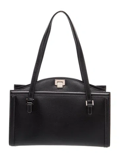 Pre-owned Tiffany & Co Leather Shoulder Bag In Black