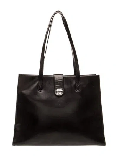 Pre-owned Tiffany & Co Leather Shoulder Bag In Black