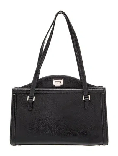 Pre-owned Tiffany & Co Leather Shoulder Bag In Black