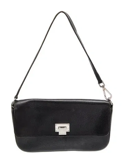 Pre-owned Tiffany & Co Leather Shoulder Bag In Black