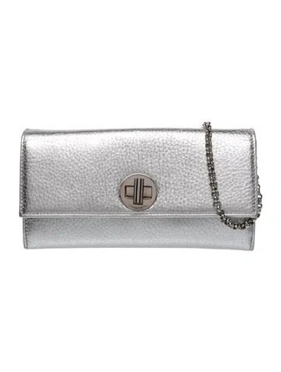 Pre-owned Tiffany & Co Leather Shoulder Bag In Metallic/silver