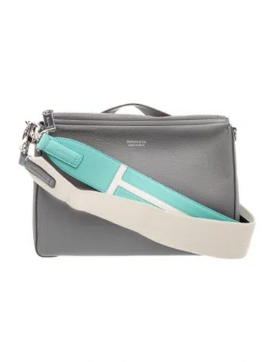 Pre-owned Tiffany & Co Leather Shoulder Bag In Silver