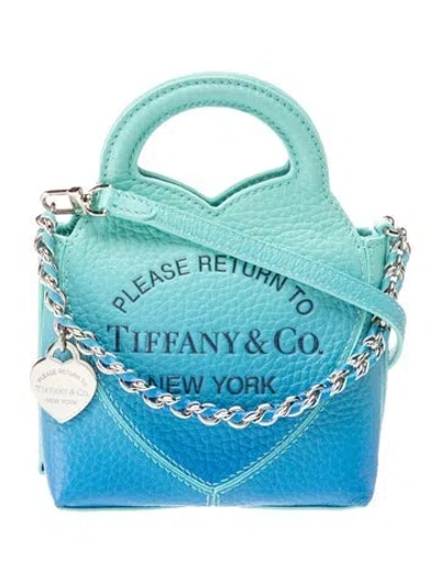 Pre-owned Tiffany & Co Leather . Return To Heart Tote Micro In Blue