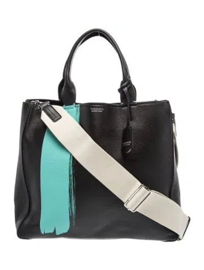 Pre-owned Tiffany & Co Leather Top Handle Bag In Black