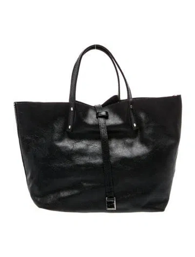Pre-owned Tiffany & Co Leather Top Handle Bag In Black