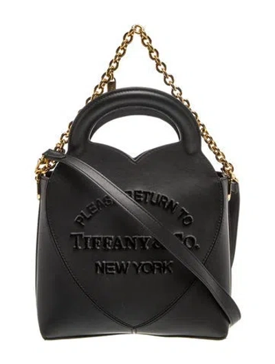 Pre-owned Tiffany & Co Leather Top Handle Bag In Black