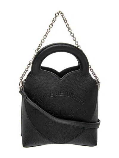 Pre-owned Tiffany & Co Leather Top Handle Bag In Black