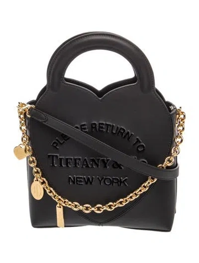 Pre-owned Tiffany & Co Leather Top Handle Bag In Black