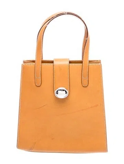 Pre-owned Tiffany & Co Leather Top Handle Bag In Brown