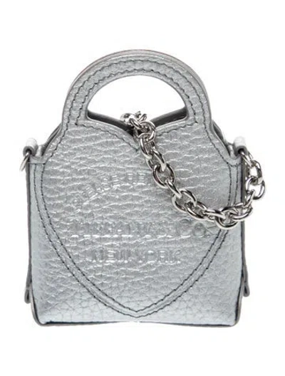 Pre-owned Tiffany & Co Leather Top Handle Bag In Metallic/silver