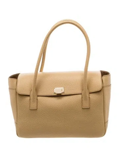 Pre-owned Tiffany & Co Leather Top Handle Bag In Neutral