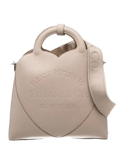 Pre-owned Tiffany & Co Leather Top Handle Bag In Neutral