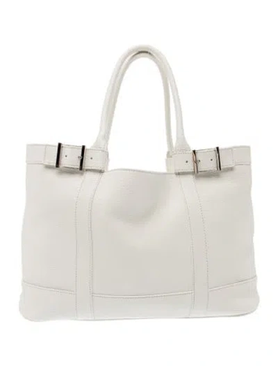 Pre-owned Tiffany & Co Leather Top Handle Bag In Neutral