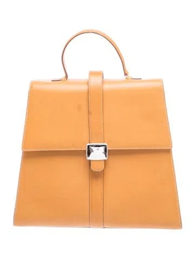 Pre-owned Tiffany & Co Leather Top Handle Bag In Neutrals
