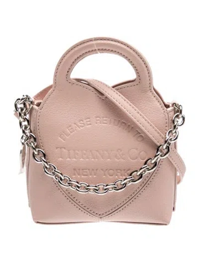 Pre-owned Tiffany & Co Leather Top Handle Bag In Neutrals/pink
