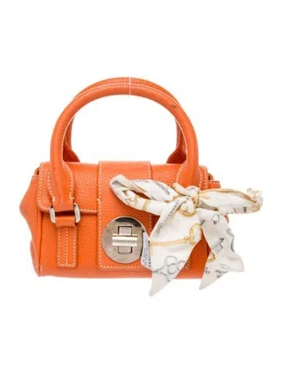 Pre-owned Tiffany & Co Leather Top Handle Bag In Orange