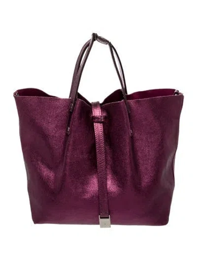 Pre-owned Tiffany & Co Leather Top Handle Bag In Purple