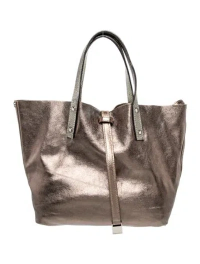 Pre-owned Tiffany & Co Leather Top Handle Bag In Silver