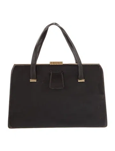 Pre-owned Tiffany & Co Leather Top Handle Bag Vintage In Black