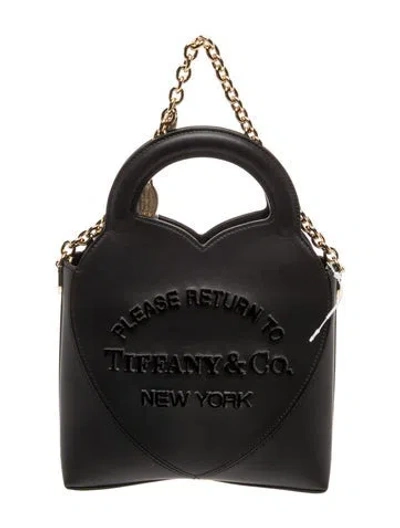 Pre-owned Tiffany & Co Leather Top Handle Bag W/ Tags In Black